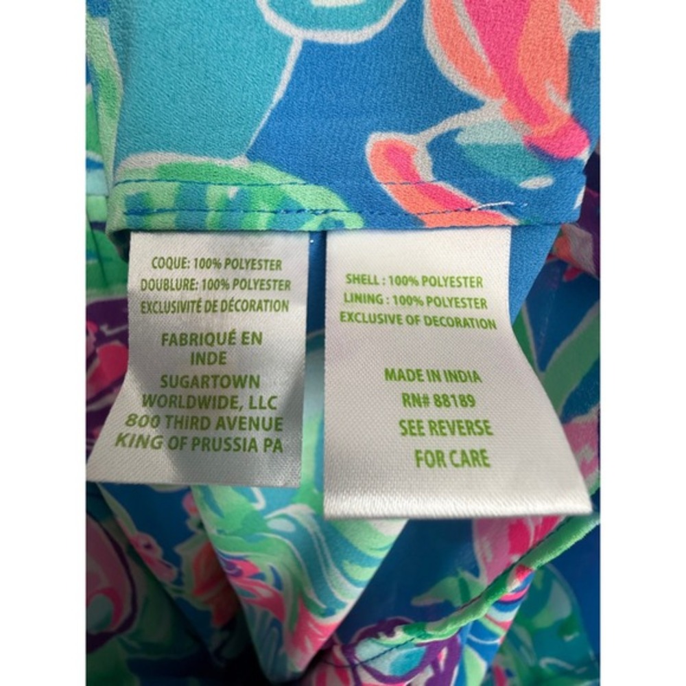 Lilly Pulitzer Rease Maxi Dress Butterfly Floral Print V‎ Neck Tie Back Size 8 - Picture 10 of 12